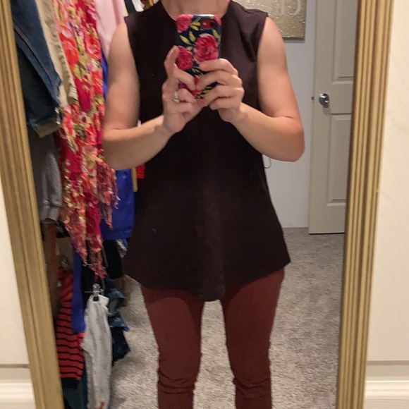 85% off NWT 0P and used 2P burgundy belted work tops for fall - Picture 3 of 3